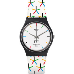 Swatch Γυναικείο Ρολόι με Πολύχρωμο Καουτσούκ Λουράκι GZ317