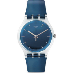 Swatch Γυναικείο Ρολόι με Μπλε Καουτσούκ Λουράκι SUOK126