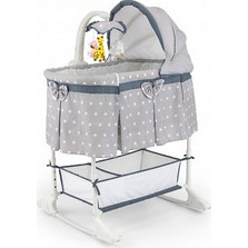 Milly Mally Sweet Melody 4 in 1 Star Λίκνο με Στρώμα & Πλαϊνό Άνοιγμα Γκρι 1724