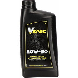 Vspec Λάδι Μοτέρ Απλό Oρυκτέλαιο 20W50 για Harley Davidson '84 - '23 B.T. , '86 - '22 XL / XR | Mineral Motor Oil 1L bottle