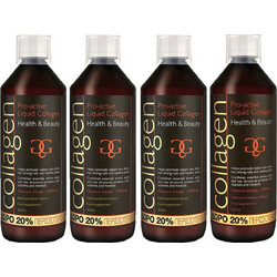 Σετ Collagen ProActive Πόσιμο Κολλαγόνο Συμπλήρωμα Διατροφής με Κολλαγόνο για το Δέρμα, Μαλλιά & Νύχια 2400ml (4x600ml) - 3 Λεμόνι + 1 Φράουλα