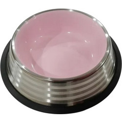 Nobleza Anti-slip plain pet bowl Pink 1.65L