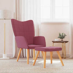 vidaXL Πολυθρόνα Relax με Υποπόδιο Κόκκινη 327938