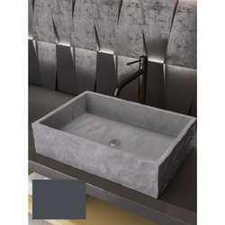 Sanitec Lithos 203 Επικαθήμενος Νιπτήρας Μπάνιου 40.5x40.5x13cm Γκρι 152-203ANTHRACITE