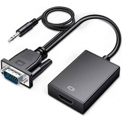 NSP N15 ΜΕΤΑΤΡΟΠΕΑΣ VGA/VGA/3.5mm MALE TO HDMI FEMALE 1920x1080 BLACK