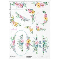 Ριζόχαρτο Watercolors flowers 1" 21x29εκ. (ITD-R1460)