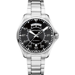Hamilton Khaki Pilot Ανδρικό Ρολόι Αυτόματο με Ασημί Μεταλλικό Μπρασελέ H64615135