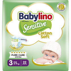 Babylino Sensitive Cotton Soft Πάνες No3 4-9kg 22τμχ