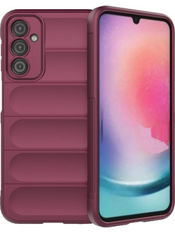 Magic Shield Case for Samsung Galaxy A24 4G flexible armored cover burgundy