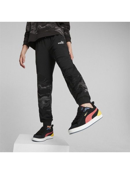 Puma Power Cat Marbleized Παιδικό Παντελόνι Φόρμας Μαύρο 677321-01