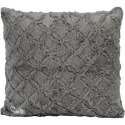 Μαξιλαροθήκη Διακοσμητική Oblong Grey Madi 50X50 Οικολογική Γούνα