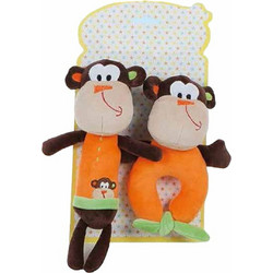 Rattle Cuddly Toy 2 Units Monkey 18 cm