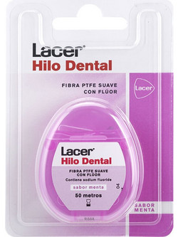 Lacer Hilo Dental Κερωμένο Οδοντικό Νήμα με Γεύση Μέντας 50m