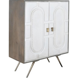 Σκευοθήκη DKD Home Decor Γκρι Χρυσό Λευκό Ορείχαλκος Ξύλο από Μάνγκο (93 x 41 x 114 cm)