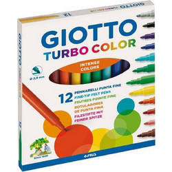 Giotto Turbo Color Intense Colors Μαρκαδόροι Ζωγραφικής Σετ 12 Χρώματα 416000