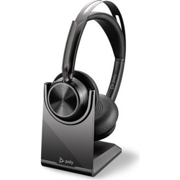 POLY Voyager Focus 2 UC Ακουστικά Ενσύρματo & Ασύρματo Head-band Γραφείο/Τηλεφωνικό κέντρο USB Τύπου-A Bluetooth Βάση φόρτισης Μαύρος (Μαύρο)