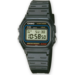 Casio Ψηφιακό Ανδρικό Ρολόι Χρονογράφος με Μαύρο Καουτσούκ Λουράκι W-59-1V