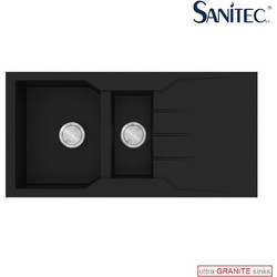 Sanitec Ultra Granite 802 Επικαθήμενος Νεροχύτης Γρανίτη Αντιστρεφόμενος Ματ Nero 100x50cm