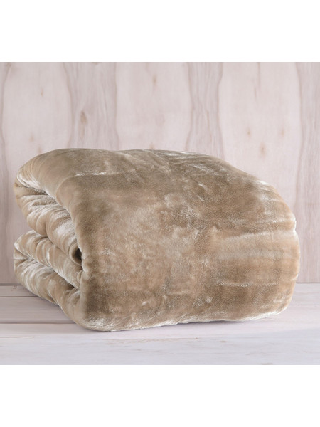 Κουβέρτα 220x240 Υπέρδιπλη 620gsm Velour Palatex Madonna- Beige