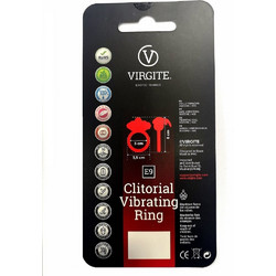 Virgite E9 Silicone Vibrating Cock Ring Ελαστικό Δαχτυλίδι Πέους Σιλικόνης με Δόνηση Μαύρο