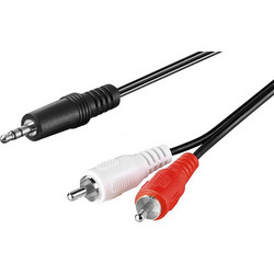 GOOBAY καλώδιο 3.5mm σε 2x RCA 51648, CU, 1m, μαύρο