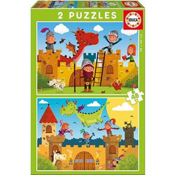 Παιδικό Puzzle Educa Dragons & Knights 2x48 Κομμάτια