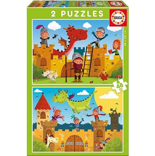 Παιδικό Puzzle Educa Dragons & Knights 2x48 Κομμάτια