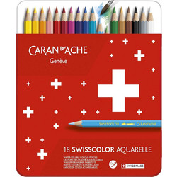 Caran d'Ache Swisscolor Aquarelle Κασετίνα Ξυλομπογιές Ακουαρέλας Σετ 18τμχ