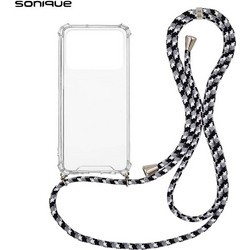 Sonique Armor Clear Θήκη Σιλικόνης με Κορδόνι Xiaomi Poco C40 Rainbow Black