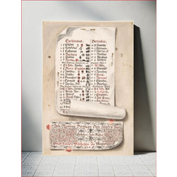 Πίνακας, Calligraphic Trompe-l'oeil Calendar