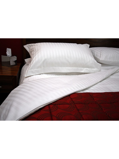 Μαξιλαροθήκη Luxury Line 2cm Dobby Stripe 240TC Satin Cotton Blanc de Blanc (52x73 ) 1Τεμ