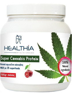 Healthia Super Cannabis Powder Φυτική Πρωτεΐνη Γράμμωσης Χωρίς Λακτόζη & Γλουτένη 500gr