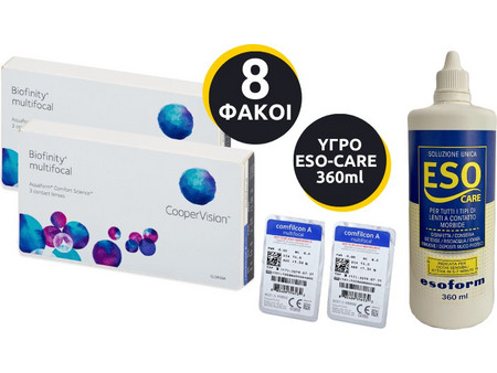 Cooper Vision Biofinity MULTI Φακοί Επαφής Πολυεστιακοί 3τμχ + 1 Υγρό ESO 360ml
