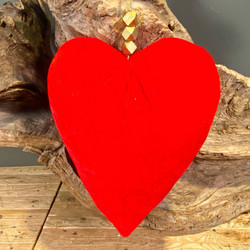 Βελούδινη Καρδιά Κόκκινη Υφασμάτινη Αγίου Βαλεντίνου 18εκ