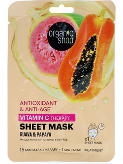Natura Siberica Antioxidant & Anti-Age Vitamin C Therapy Sheet Μάσκα Προσώπου για Αντιγήρανση 25gr
