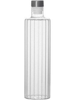 Μπουκάλι Stripes AH-MS73204 Φ8x30cm 1lt Clear Andrea House Γυαλί