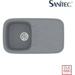 Sanitec Classic 315 Ένθετος Νεροχύτης Γρανίτη Αντιστρεφόμενος Ματ Metallic Silver 82x50cm