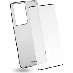 EGOBOO Clear TPU for Samsung S21 Ultra, Transparent + Tempered Glass