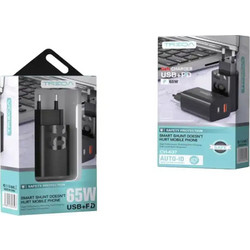 Treqa CH-637 Φορτιστής Χωρίς Καλώδιο με Θύρα USB-A & USB-C 65W Power Delivery Black