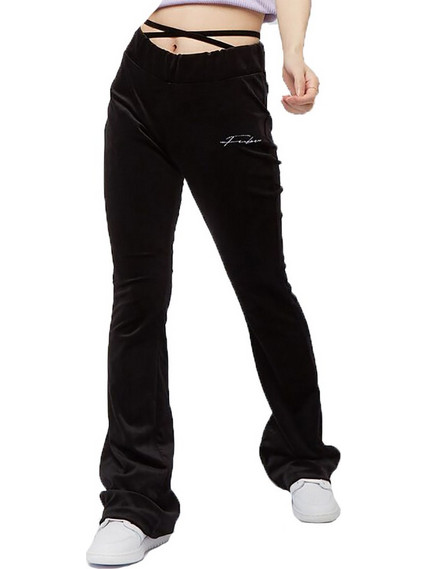 Fubu Signature Velours Flared Γυναικείο Κολάν Μαύρο