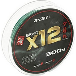 AKAMI YUUGURE X12 BRAID GREEN 300M -0.23MM