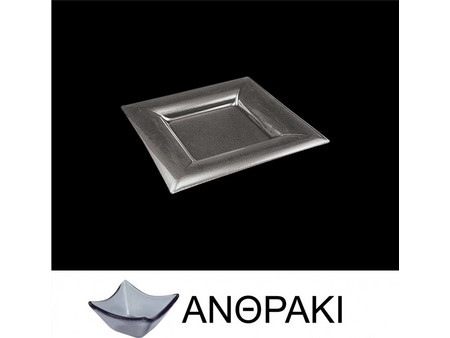 Lukanda Πιάτα Γλυκού Γυάλινα Τετράγωνα LK1822-SM-21X21 21x21cm 12τμχ