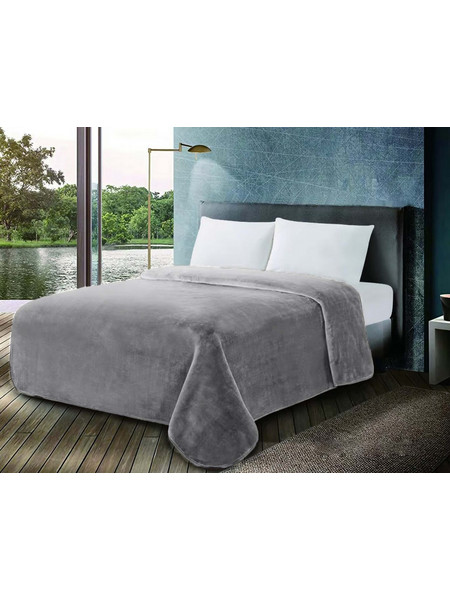 Κουβέρτα Βελουτέ 600gr Μονή 160x220 Frost Grey