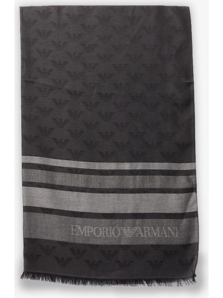 EMPORIO ARMANI MEN S STOLA MD PL VI 80X180 SHAWL WITH EAGLE BLACK