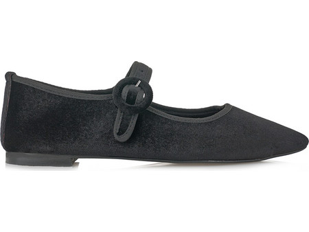 MOI ATHENS MARY JANE T128B0011016 - ΜΑΥΡΟ ΒΕΛΟΥΔΟ 052-323005MRN001-BLACK VELVET