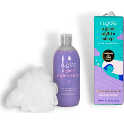 I Love A Good Night's Sleep Bath & Shower Treats Shower Gel 500ml + Sponge 1τμχ