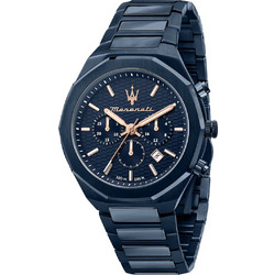 Maserati Stile Ανδρικό Ρολόι Χρονογράφος με Μπλε Μεταλλικό Μπρασελέ R8873642008