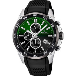 Festina Ανδρικό Ρολόι Χρονογράφος με Μαύρο Καουτσούκ Λουράκι F20330/B