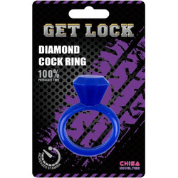 Chisa Novelties Diamond Cock Ring Ελαστικό Δαχτυλίδι Πέους Σιλικόνης 2.5cm Μπλε