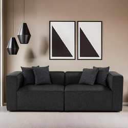 Papatya Mora XL Διθέσιος Καναπές Ανθρακί 220x90x69cm